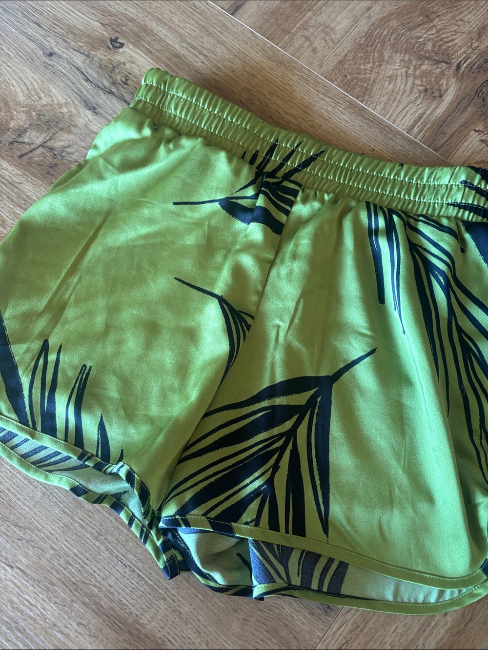 a new day Green Palm-Print Athletic Shorts